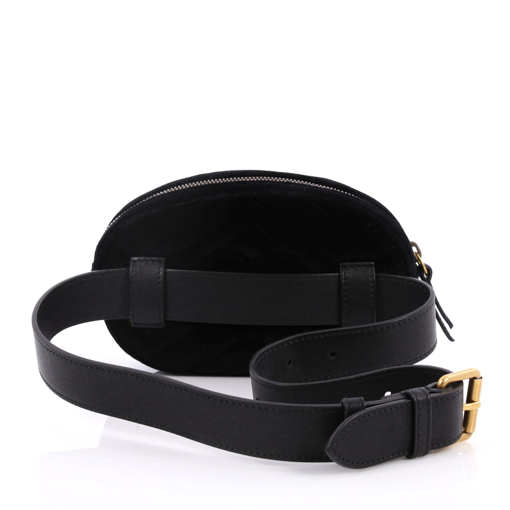 Buy Gucci GG Marmont Belt Bag Matelasse Velvet Black 2662102 – Rebag