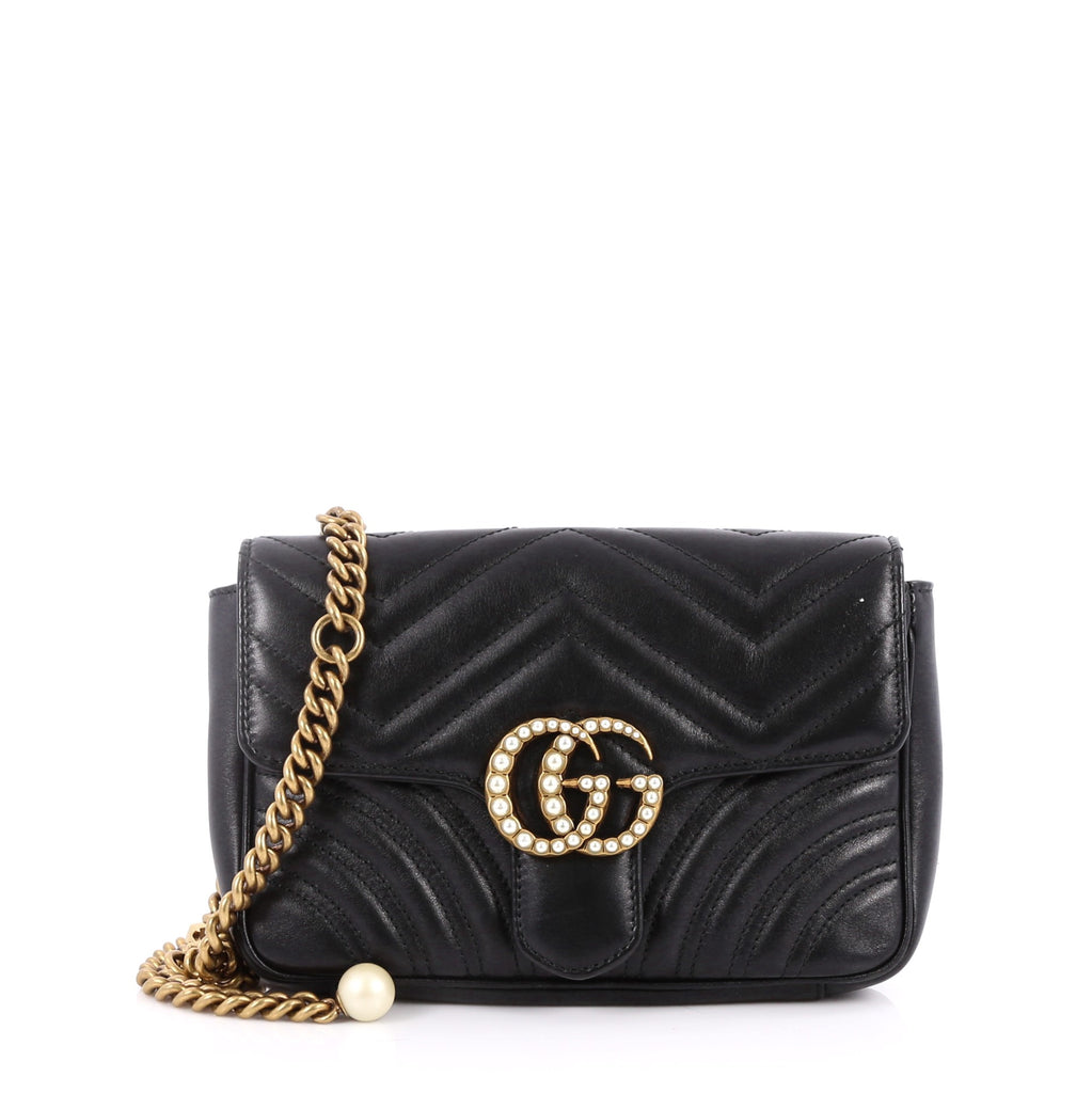 Buy Gucci Pearly GG Marmont Flap Belt Bag Matelasse Leather 2663101 – Rebag
