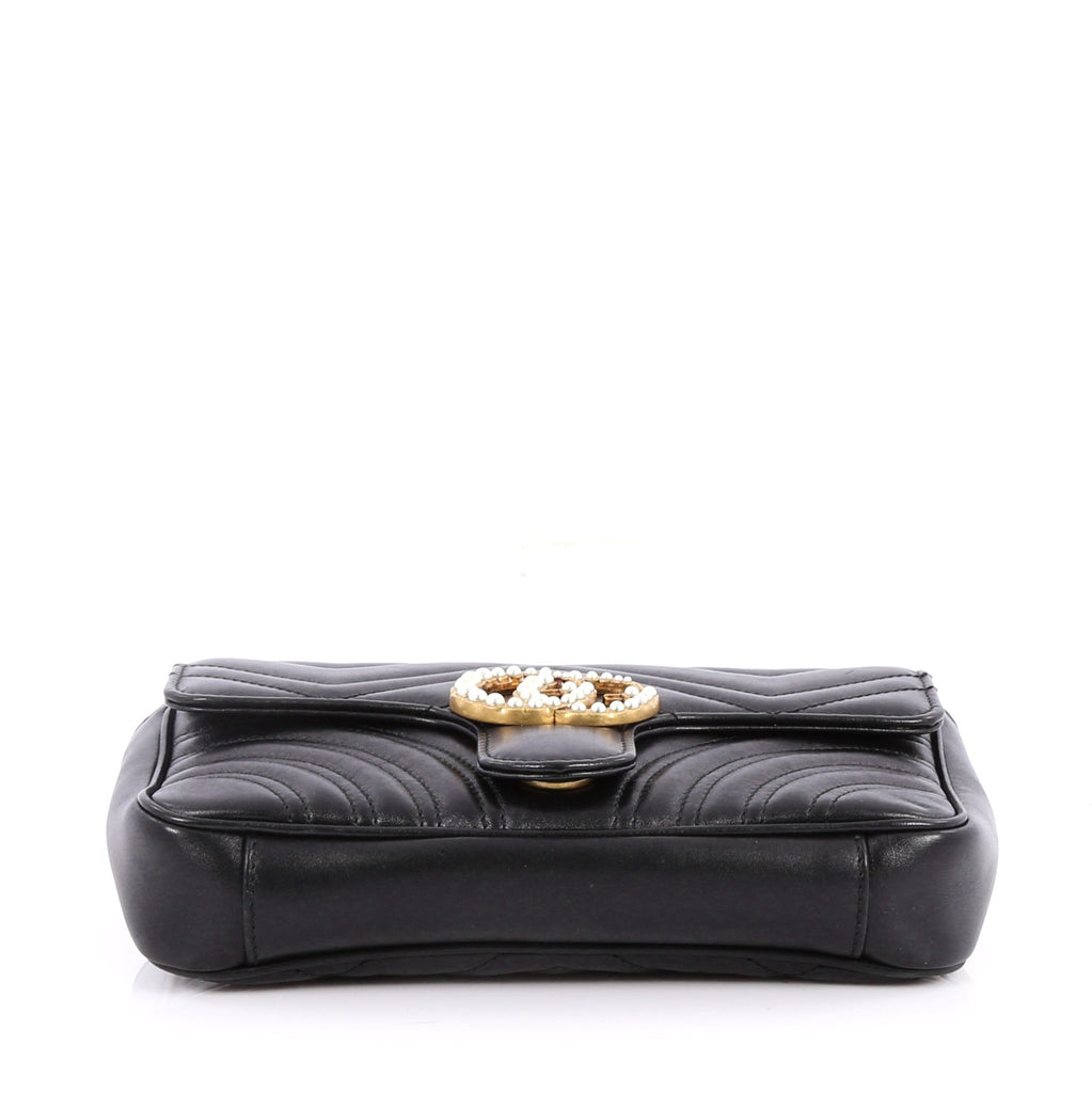 Buy Gucci Pearly GG Marmont Flap Belt Bag Matelasse Leather 2663101 – Rebag