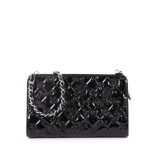 Chanel Lucky Symbols Pochette Embossed Quilted Patent - Rebag