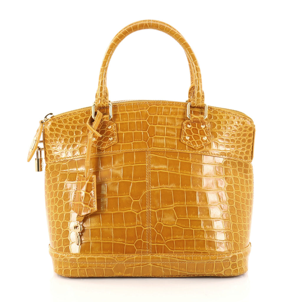 Buy Louis Vuitton Lockit Handbag Crocodile PM Yellow 2819801 – Rebag