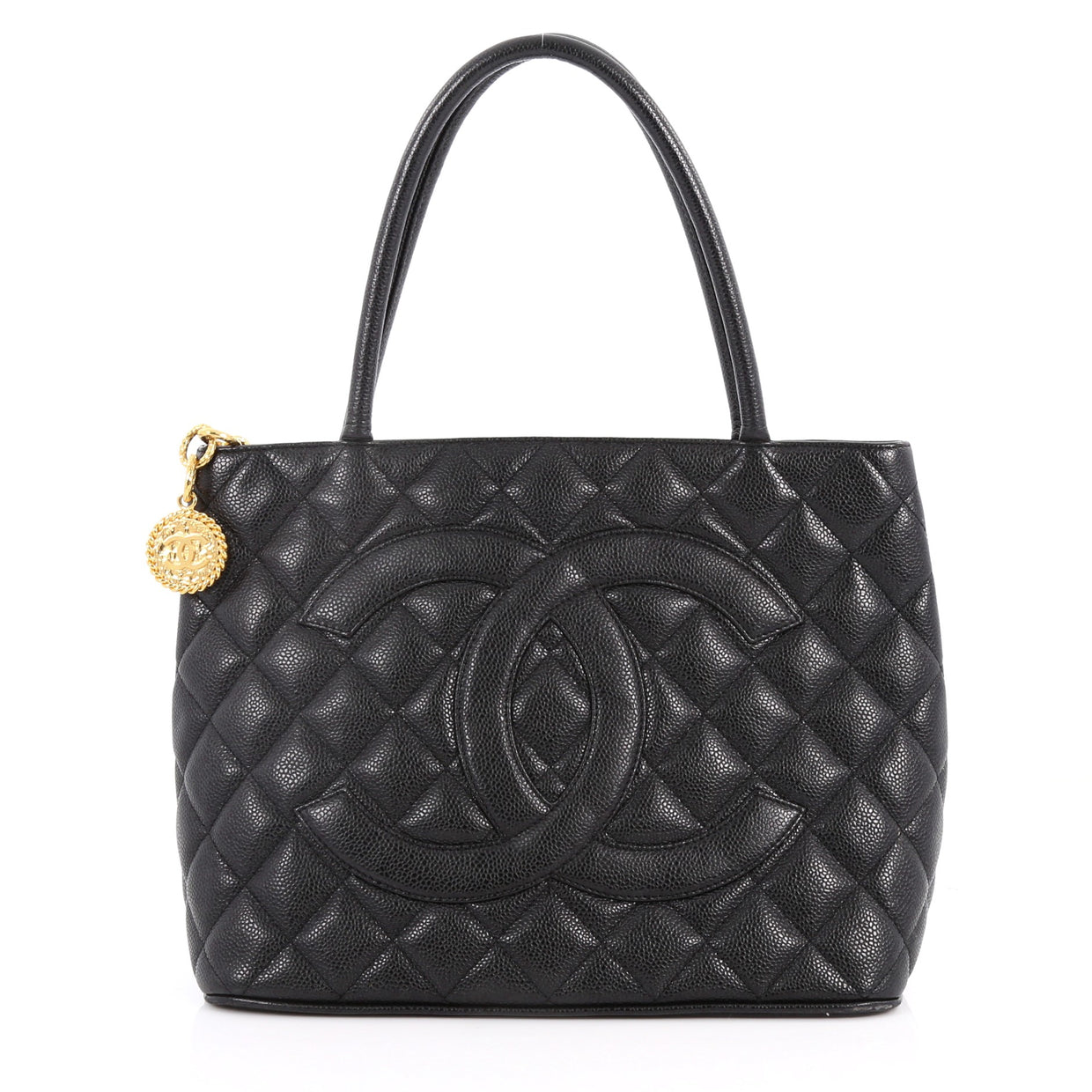 Chanel Medallion Tote Quilted Caviar - Rebag