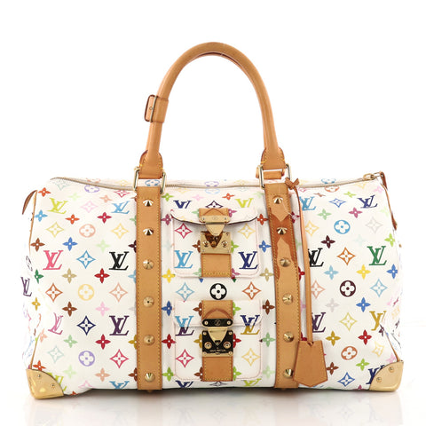 Buy Louis Vuitton Keepall Bag Monogram Multicolor 45 White 3423003 – Rebag