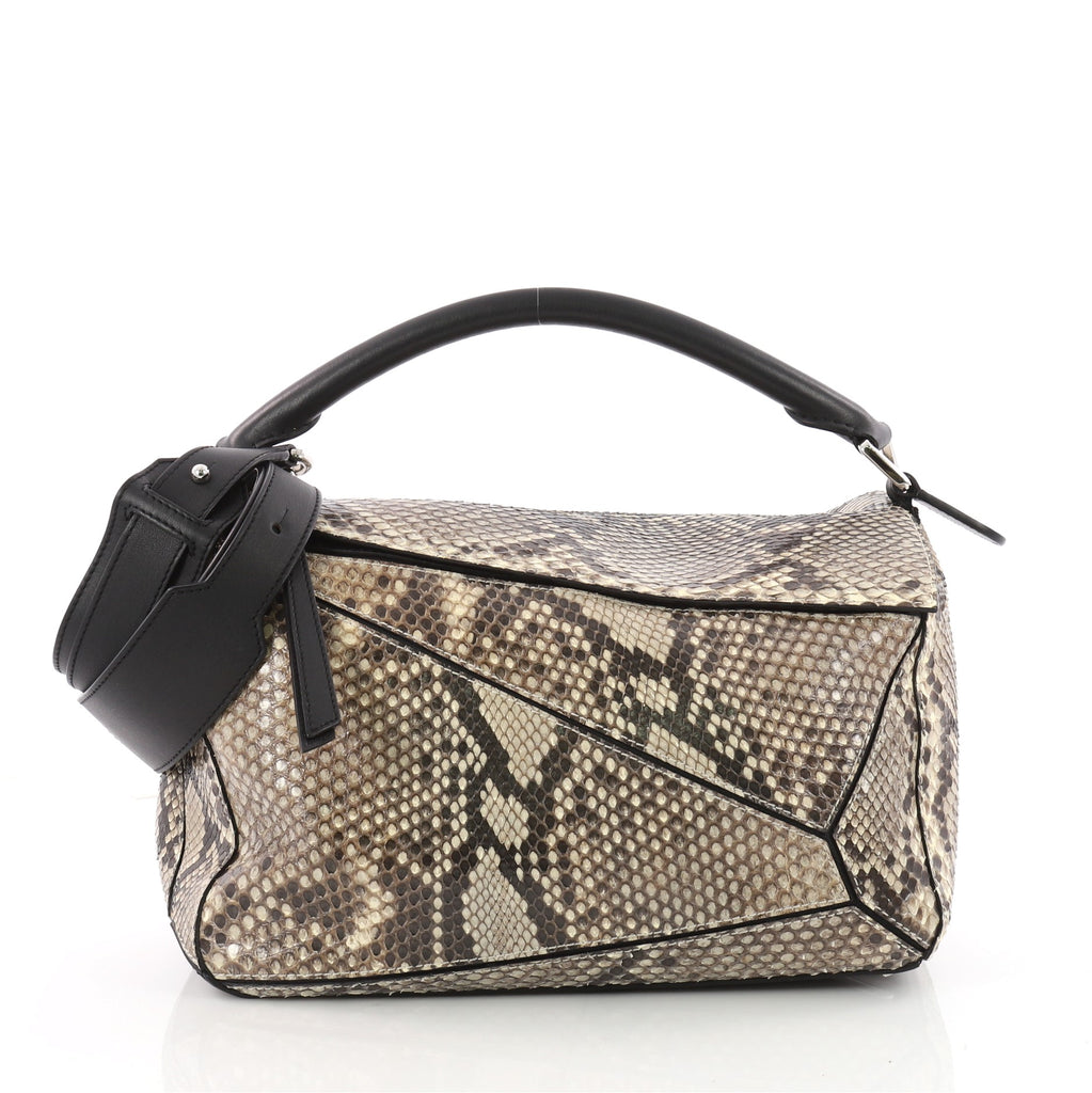 Loewe Puzzle Bag Python Medium Brown 3465903 – Rebag