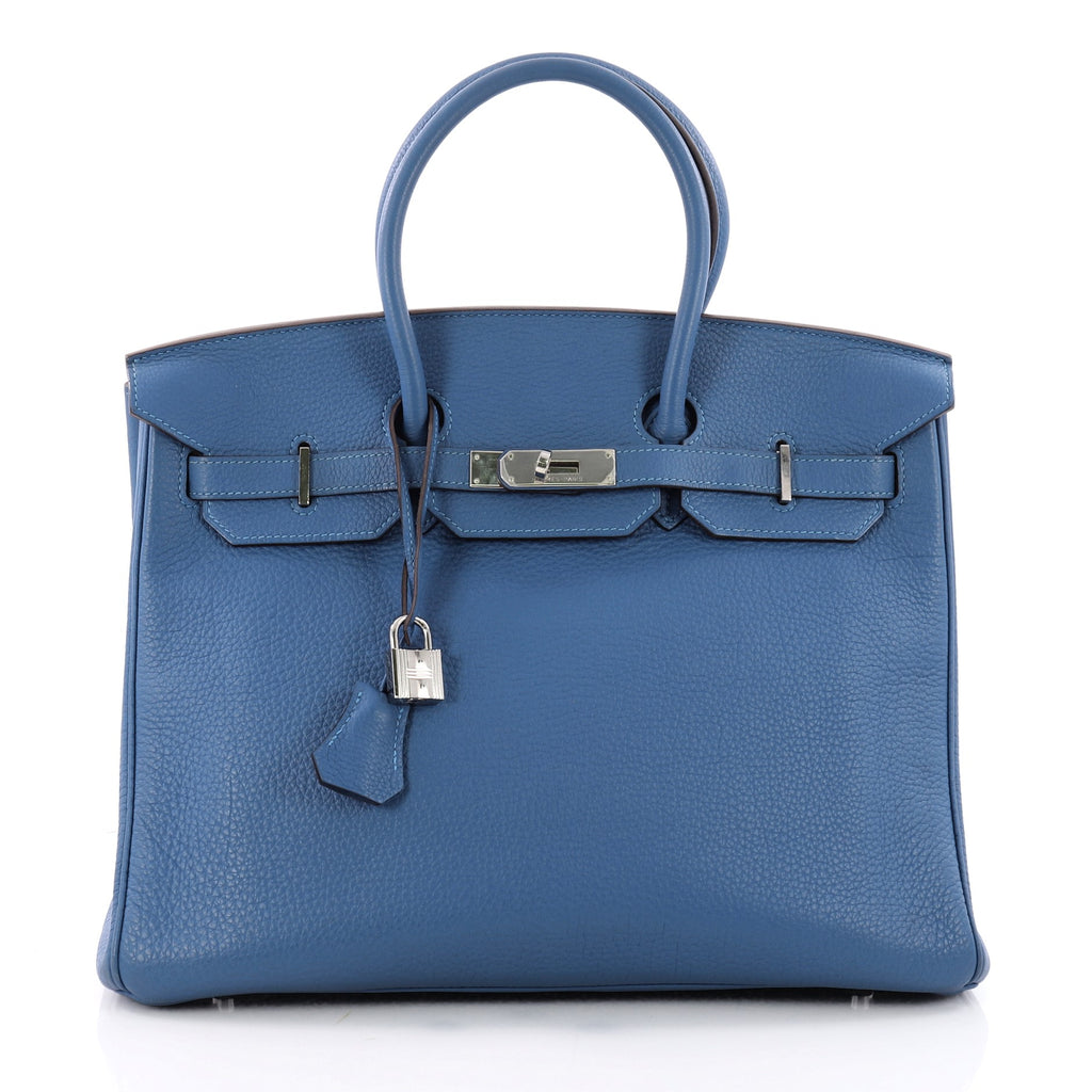 Buy Hermes Birkin Handbag Blue Togo with Palladium Hardware 3476401 – Rebag