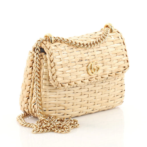 gucci cestino wicker crossbody bag