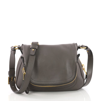 Buy Tom Ford Jennifer Crossbody Bag Leather Medium Gray 3587001