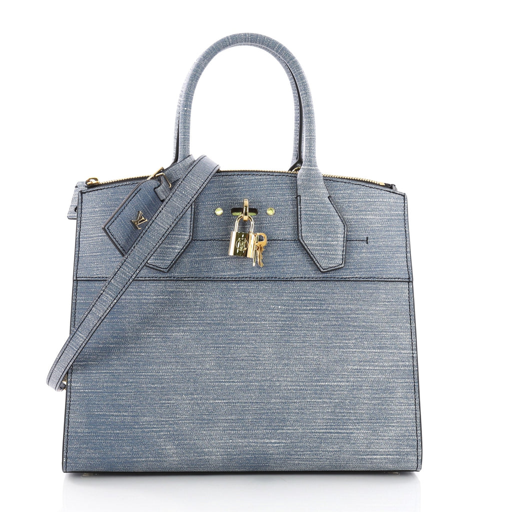 Louis Vuitton City Steamer Handbag Epi Leather MM Blue 3613108 – Rebag