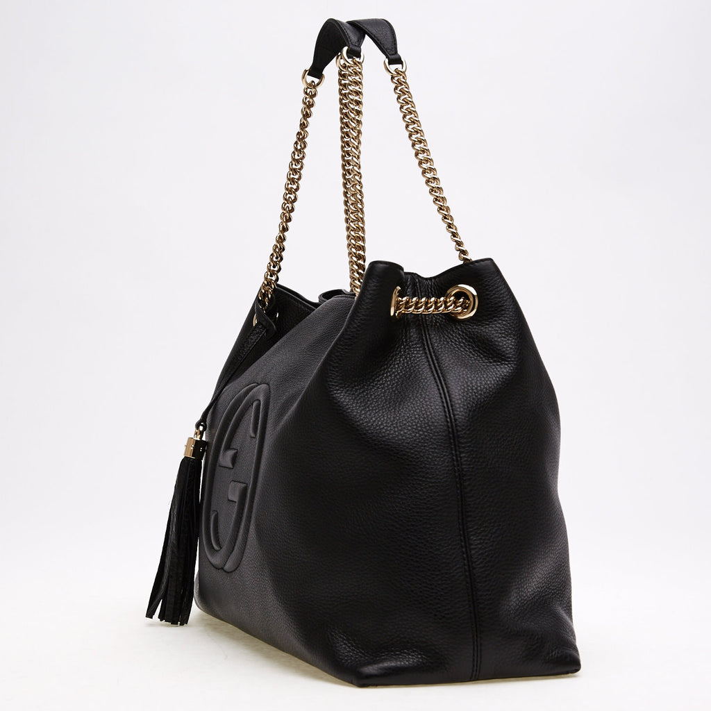Buy Gucci Soho Handbag Shoulder Chain Strap Large Black 37204 – Trendlee