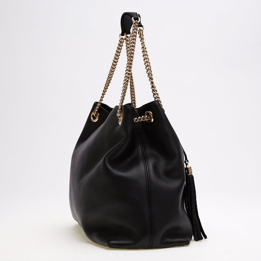 Buy Gucci Soho Handbag Shoulder Chain Strap Large Black 37204 – Rebag