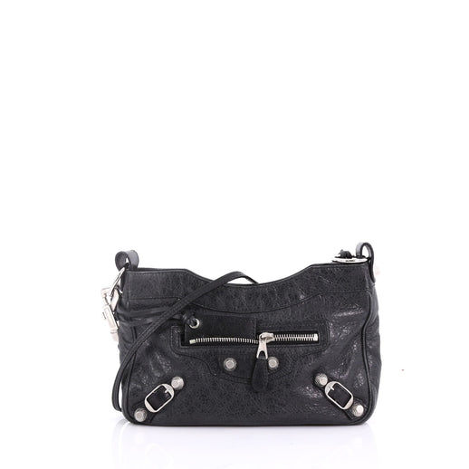 bidragyder tin Teenageår Balenciaga Hip Classic Studs Crossbody Bag Leather - Rebag