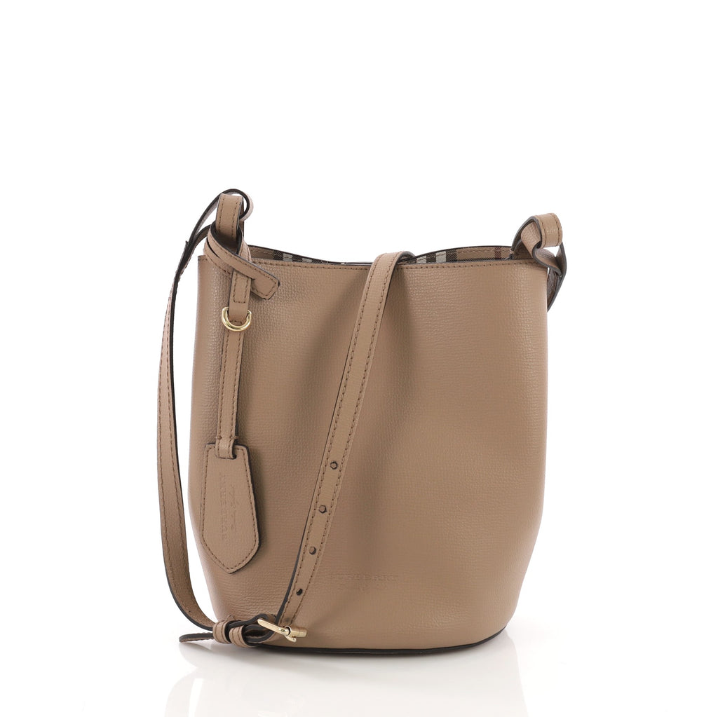 burberry small lorne leather bucket bag
