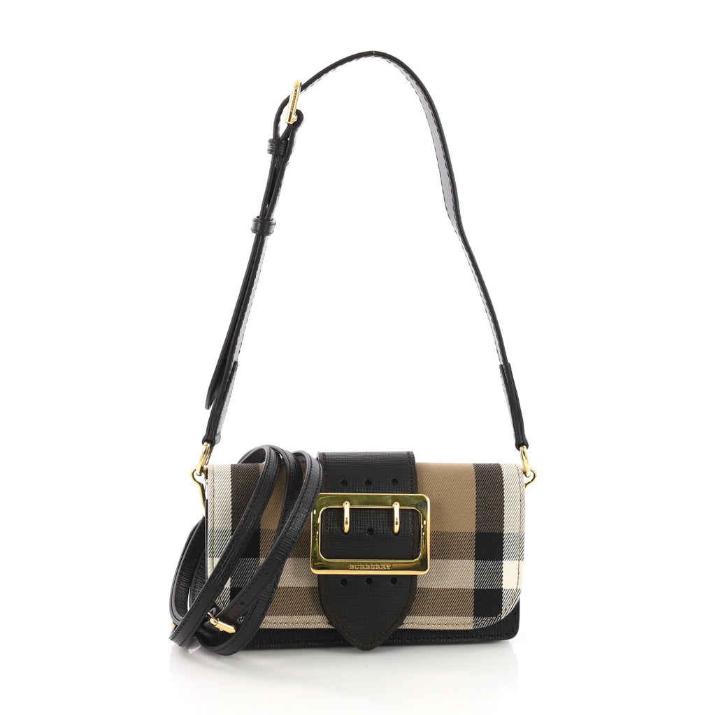 Buy Burberry Madison Buckle Flap Bag House Check Canvas and 384081