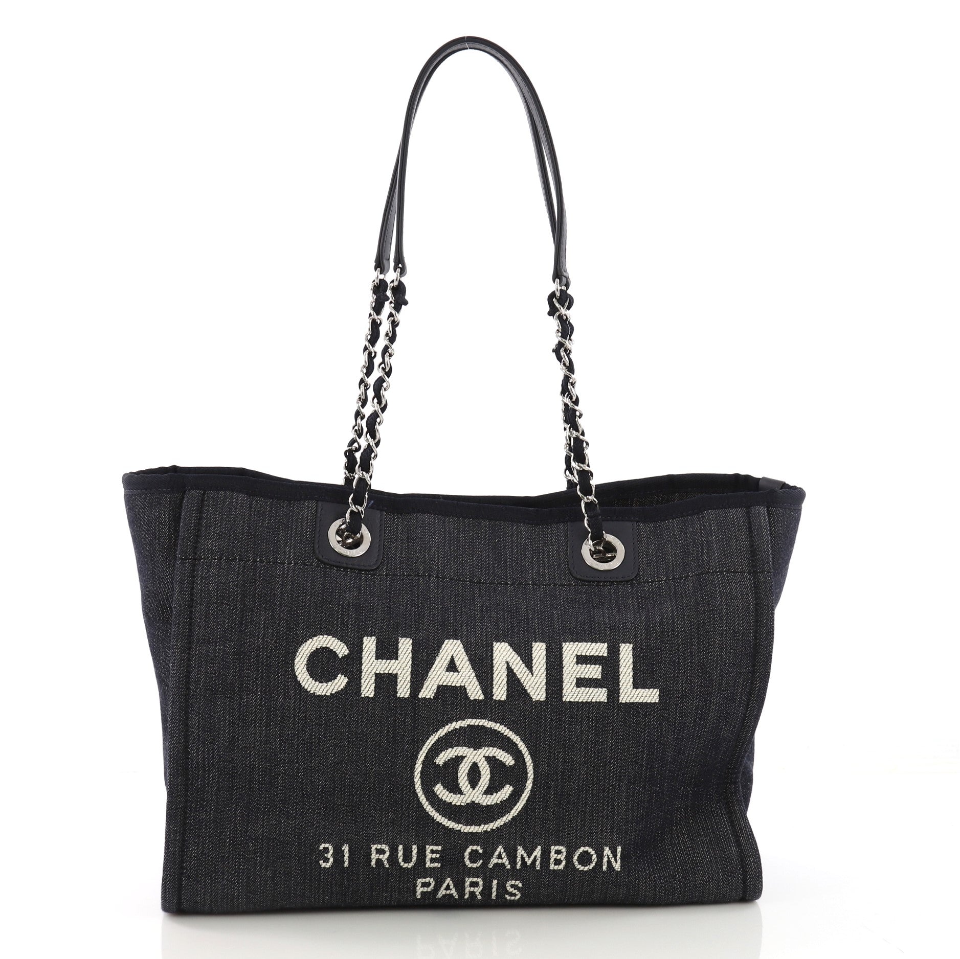 CHANEL Canvas CC Paris Venice Bon Bon Tote Shoulder Bag Drawstring