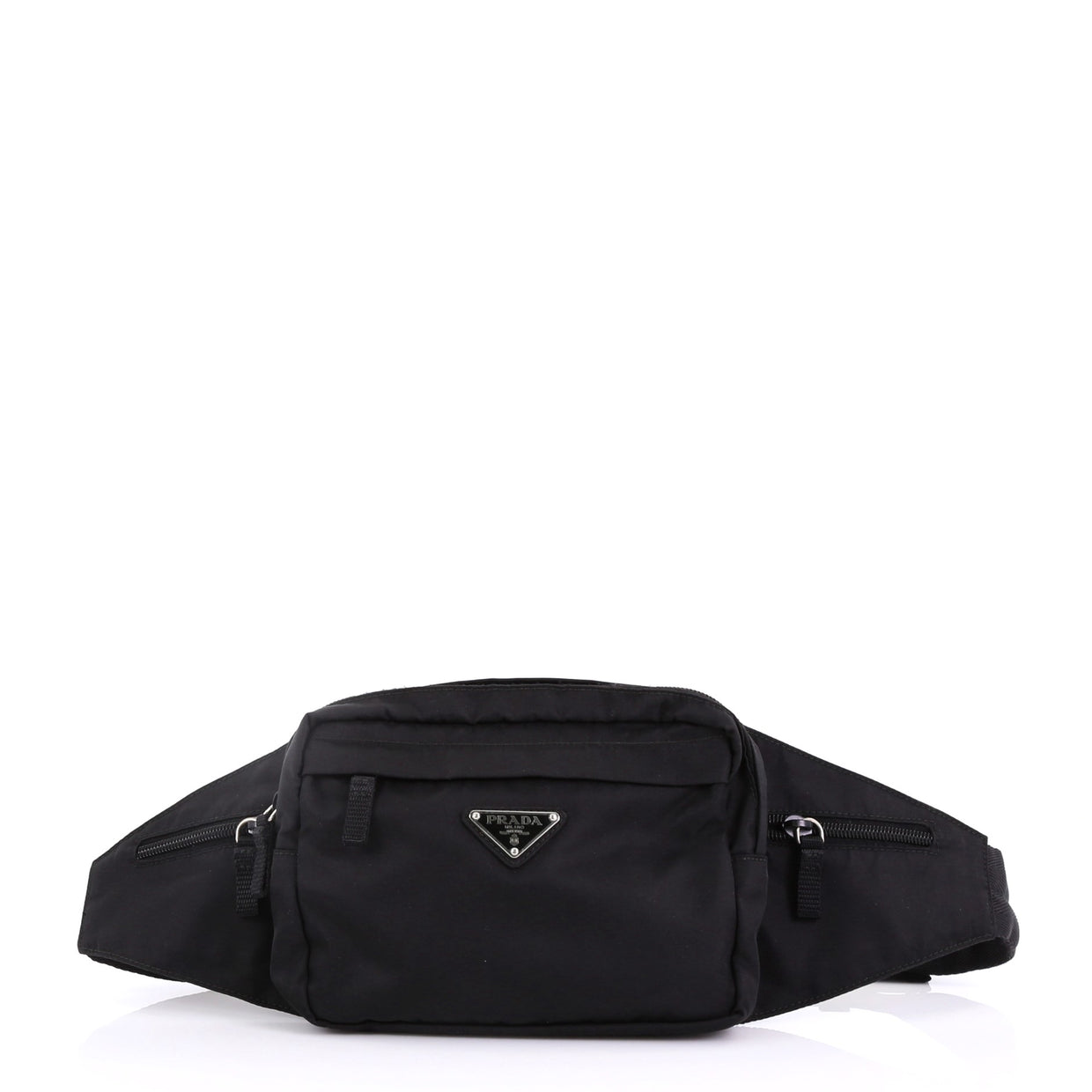 Prada Zip Waist Bag Tessuto Small Black 3896118