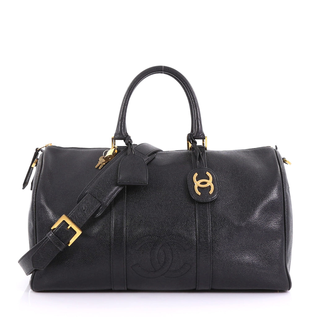 Chanel Vintage CC Weekender Bag Caviar Large Black 3968599 – Rebag