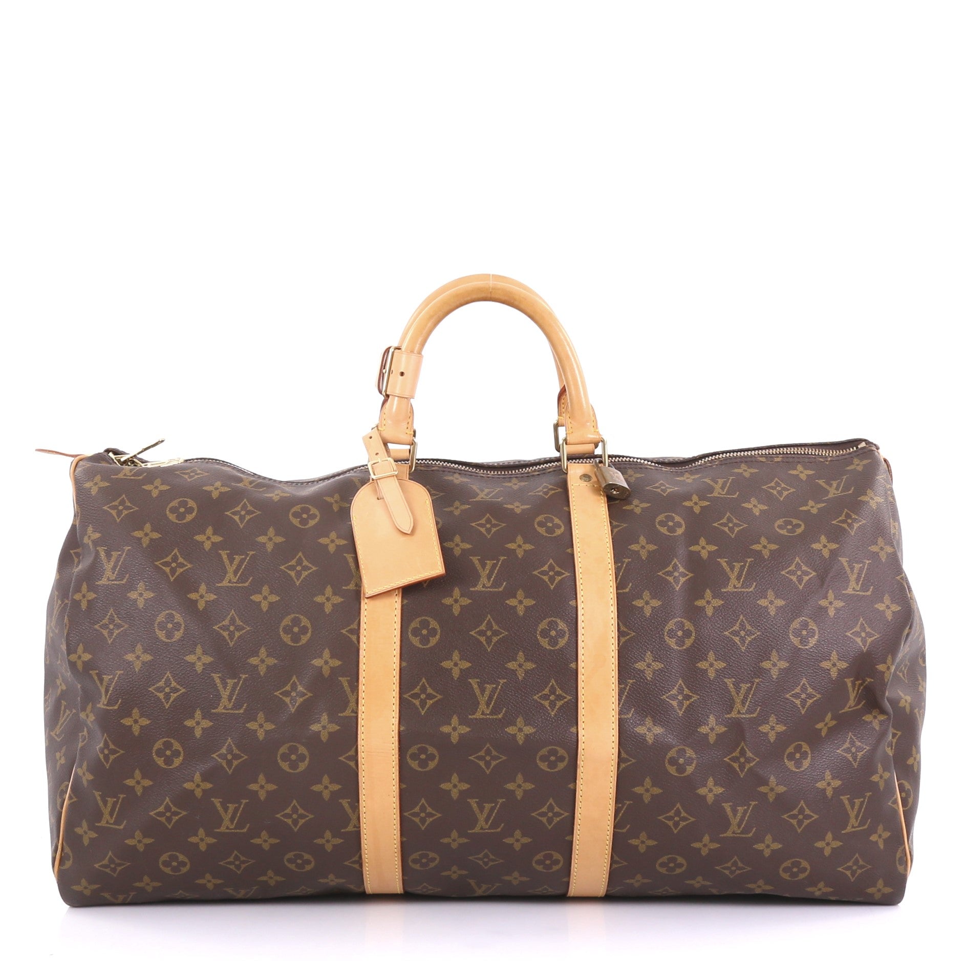 LOUIS VUITTON Keepall 55 Bandouliere Utah Dark Brown Travel Bag