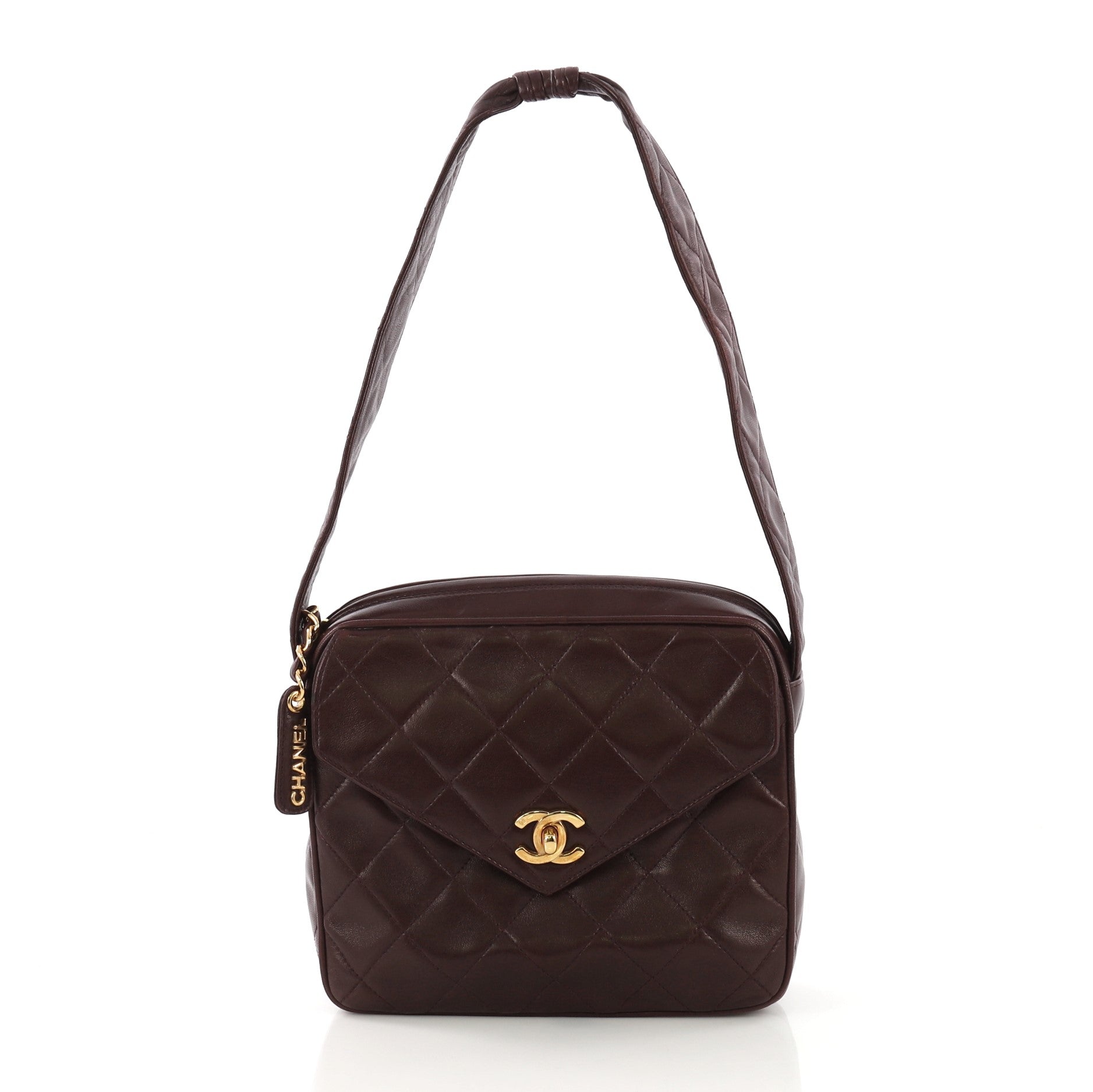 Chanel Square Classic Single Flap Bag Quilted Caviar Mini Black