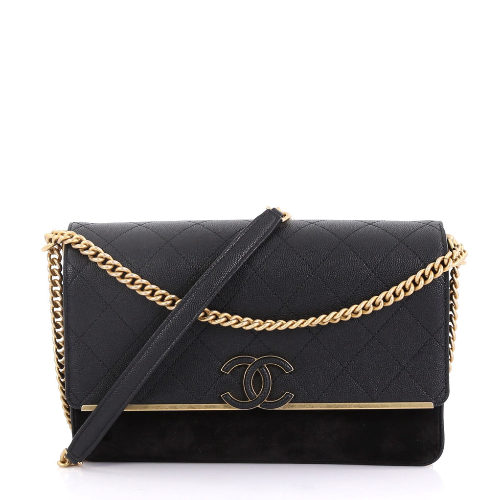 Chanel Lady Coco Flap Bag Quilted Caviar and Suede Medium 4115623