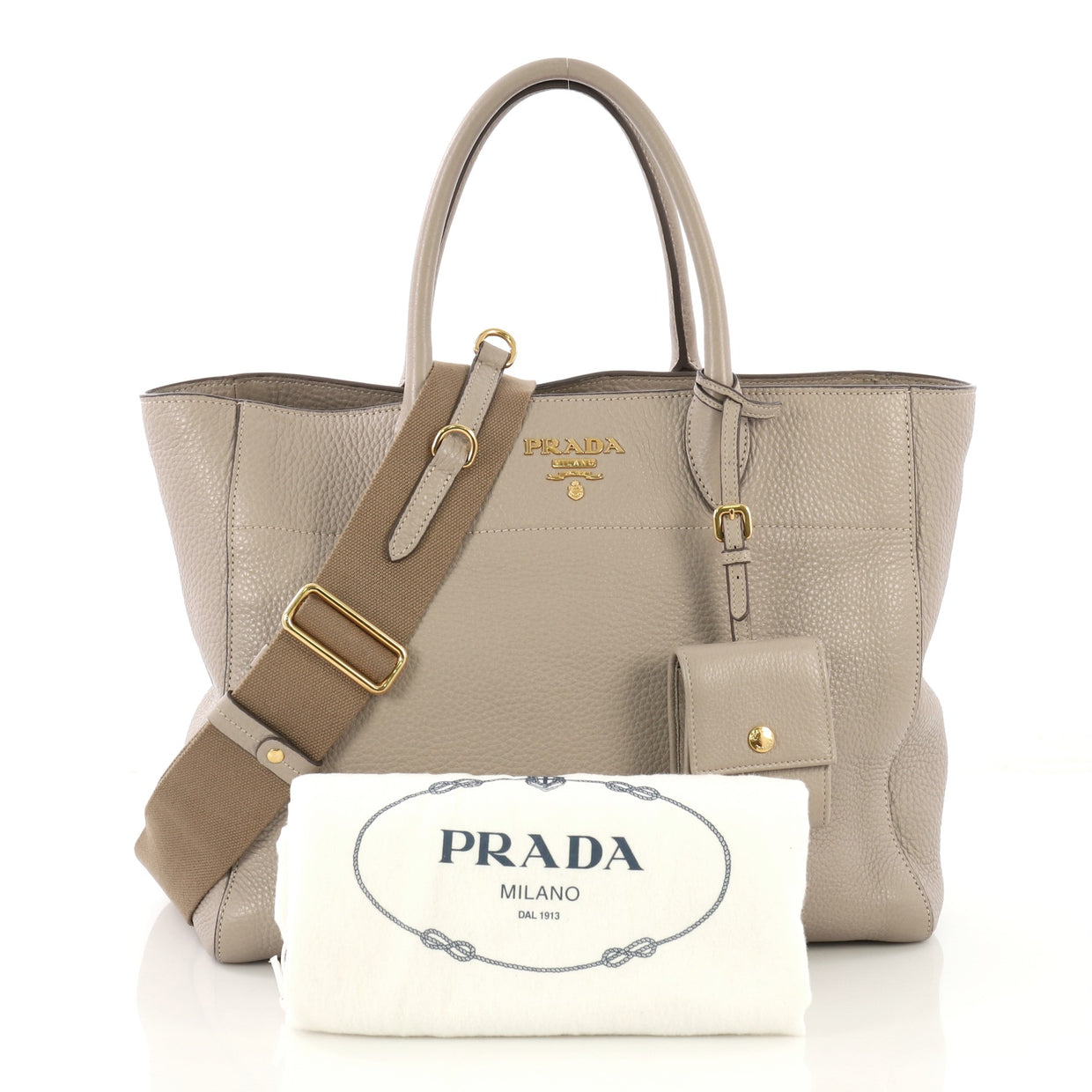 Prada Dual Strap Convertible Open Tote Vitello Daino Medium 422401