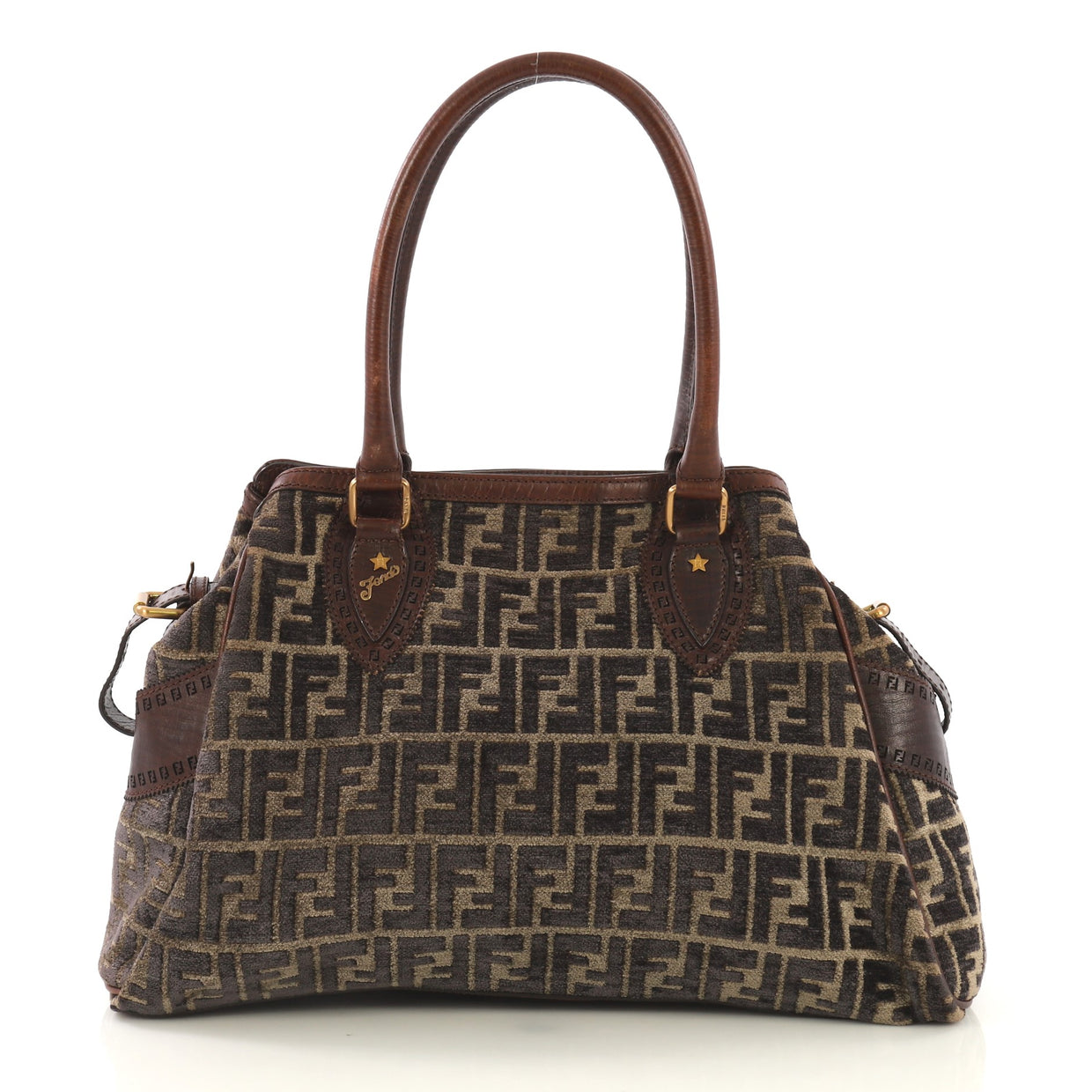 Fendi Bag Du Jour Zucca Velvet Medium Brown 4265455