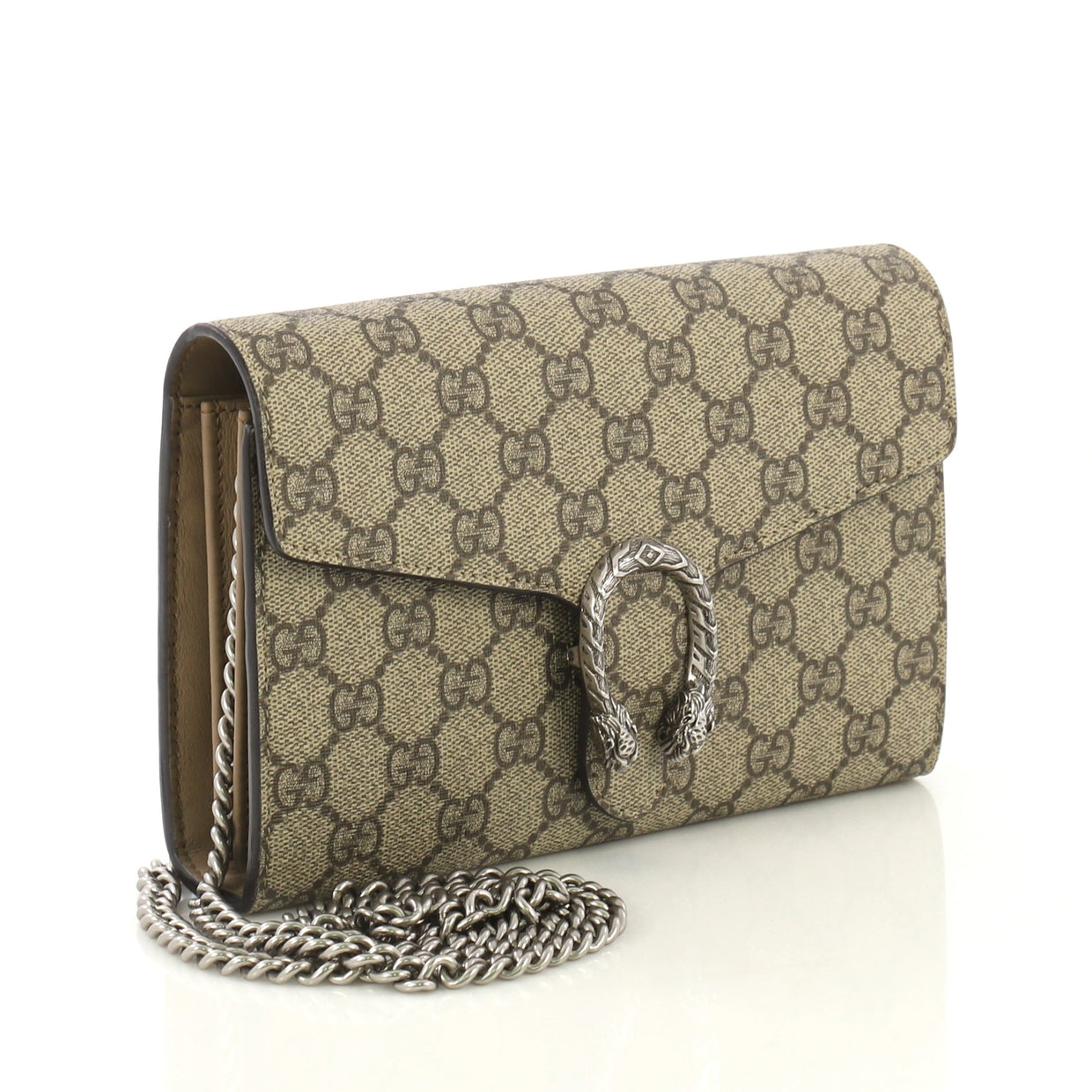 Gucci Dionysus Chain Wallet GG Coated Canvas Small Neutral 4287101