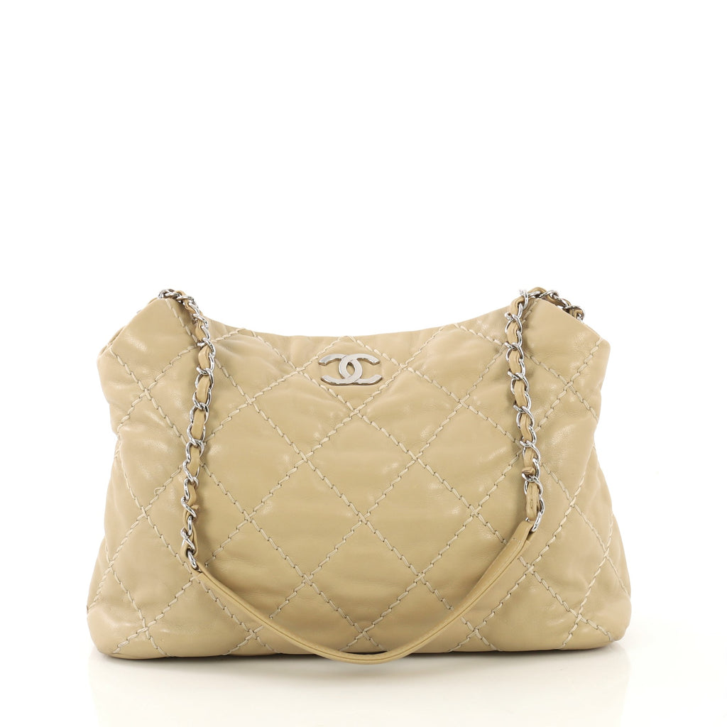 Chanel Beige Lambskin Ultimate Soft Shoulder Bag at Jills Consignment