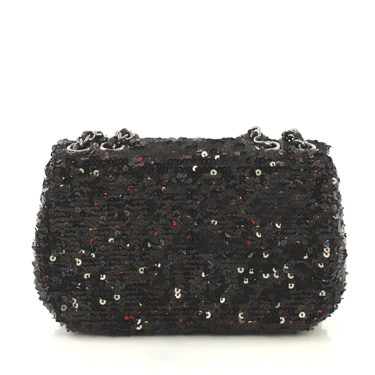 Chanel Flap Bag Sequins Mini Black 433844