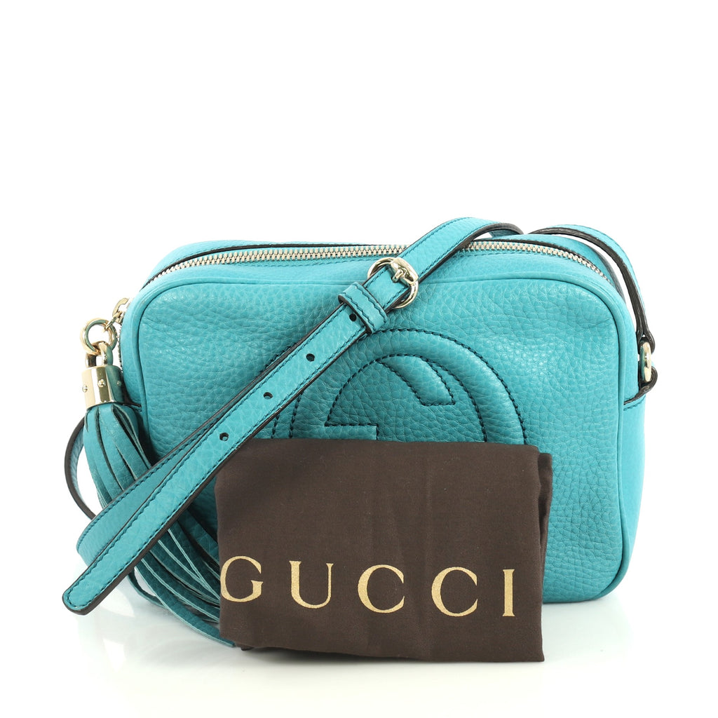 Gucci Soho Disco Crossbody Bag Leather Small Blue 4372748 – Rebag