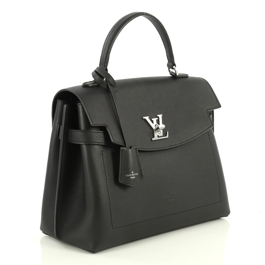 LOUIS VUITTON Lockme Ever BB Pebbled Leather Crossbody Bag Black