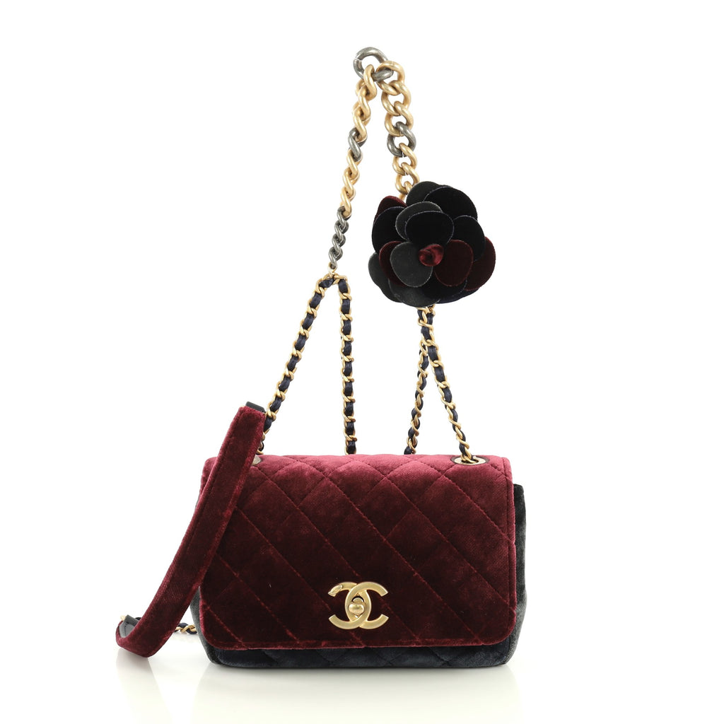 Chanel Square Classic Single Flap Bag Camellia Velvet Mini at 1stDibs  chanel  velvet camellia bag