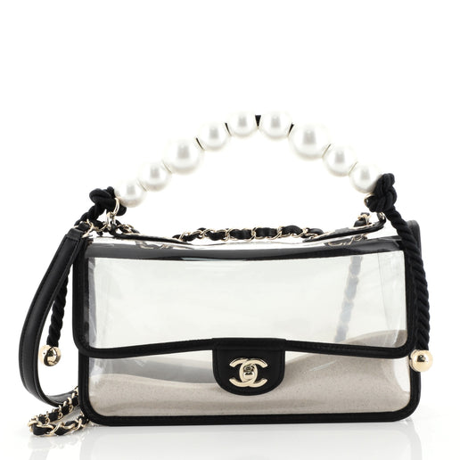 chanel clear bag with sand