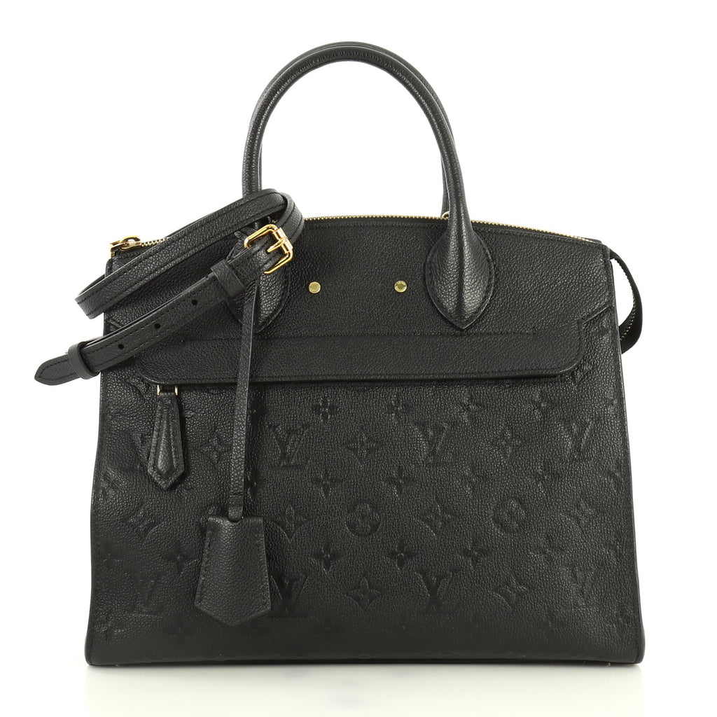 Louis Vuitton Pont Neuf Handbag Monogram Empreinte Leather MM Black 445891 – Rebag