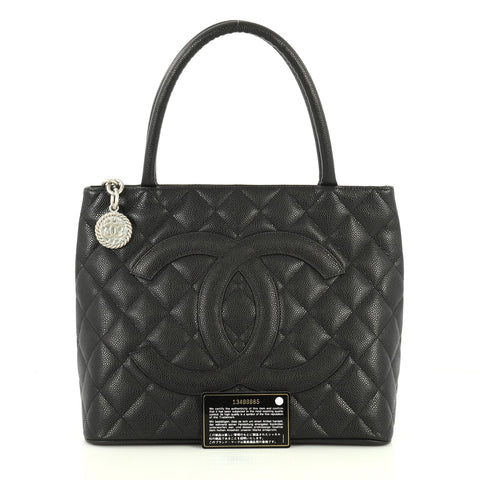 Chanel Medallion Tote Quilted Caviar Black 4480418 – Rebag