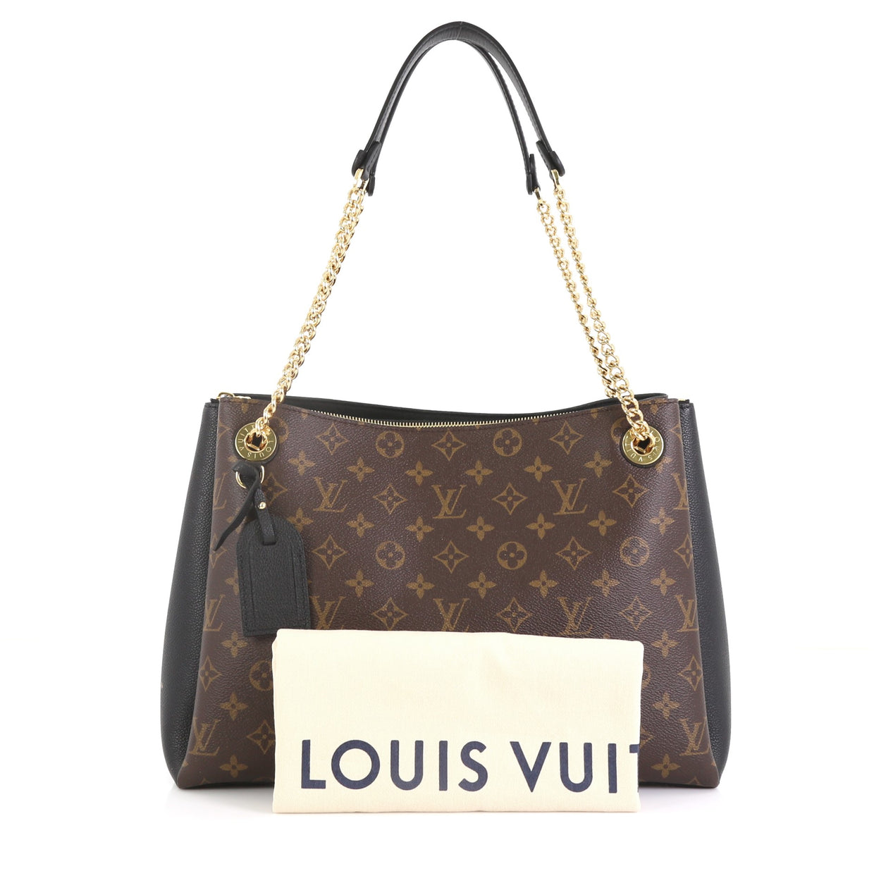 Louis Vuitton Surene Handbag Monogram Canvas with Leather MM Black 448781