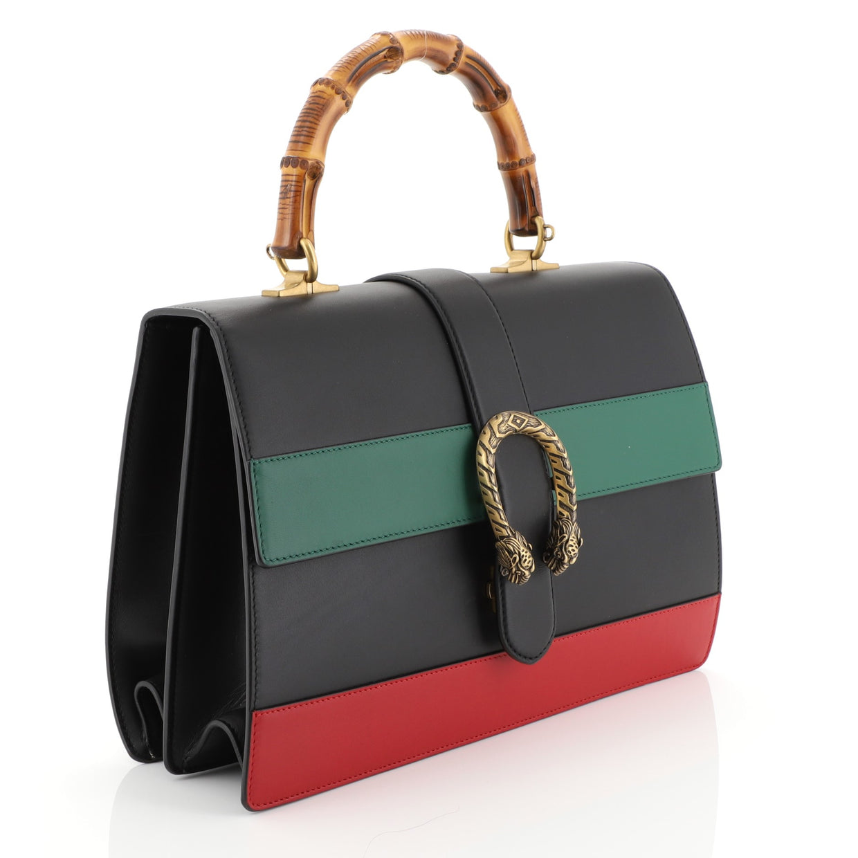 Gucci Dionysus Bamboo Top Handle Bag Colorblock Leather Large - Rebag