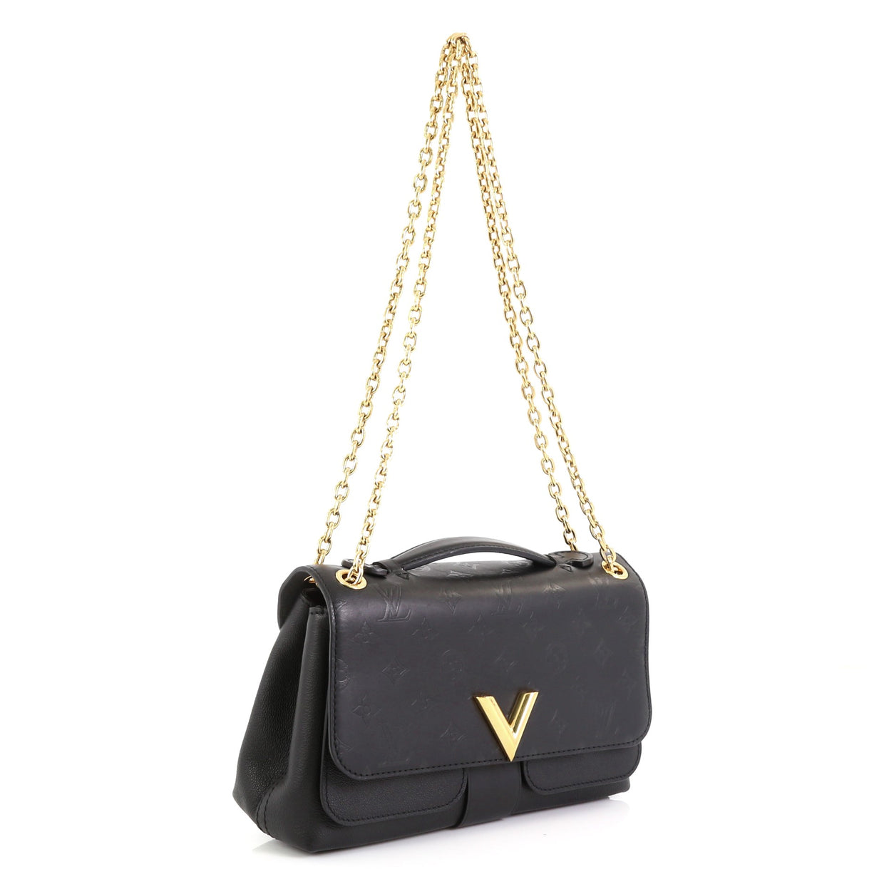 Louis Vuitton Very Chain Bag Monogram Leather Black 451597