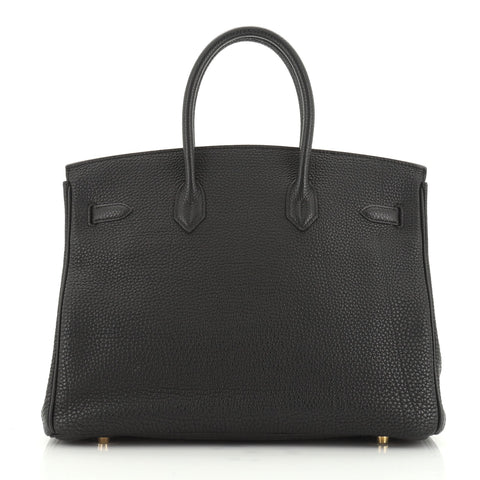 Hermes Birkin Handbag Black Togo with Palladium Hardware 35 Black ...