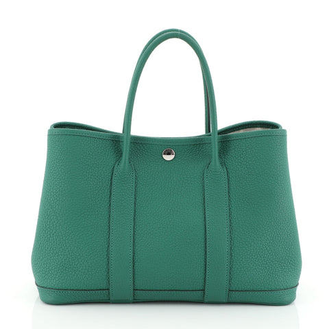 Hermes Garden Party Tote Leather 30 Green 454743 – Rebag