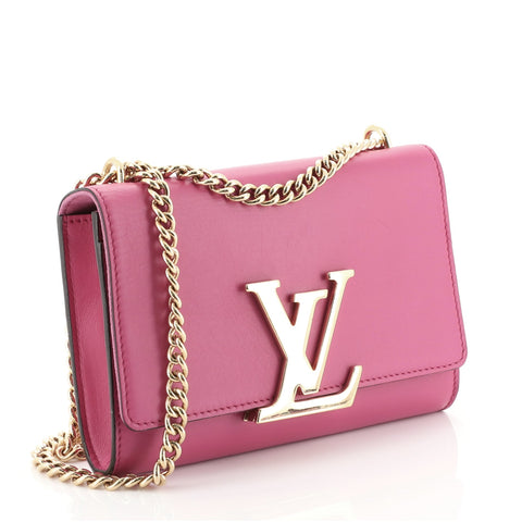 Louis Vuitton Chain Louise Clutch Leather MM Pink 459162 – Rebag