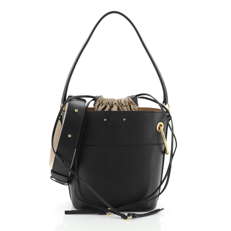 Chloe Roy Bucket Bag Leather Small Black 460301 – Rebag