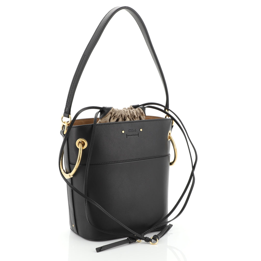 Chloe Roy Bucket Bag Leather Small Black 460301 – Rebag