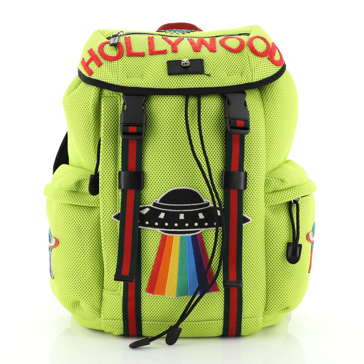 Gucci Techpack Backpack Embroidered Techno Canvas Green 4609854