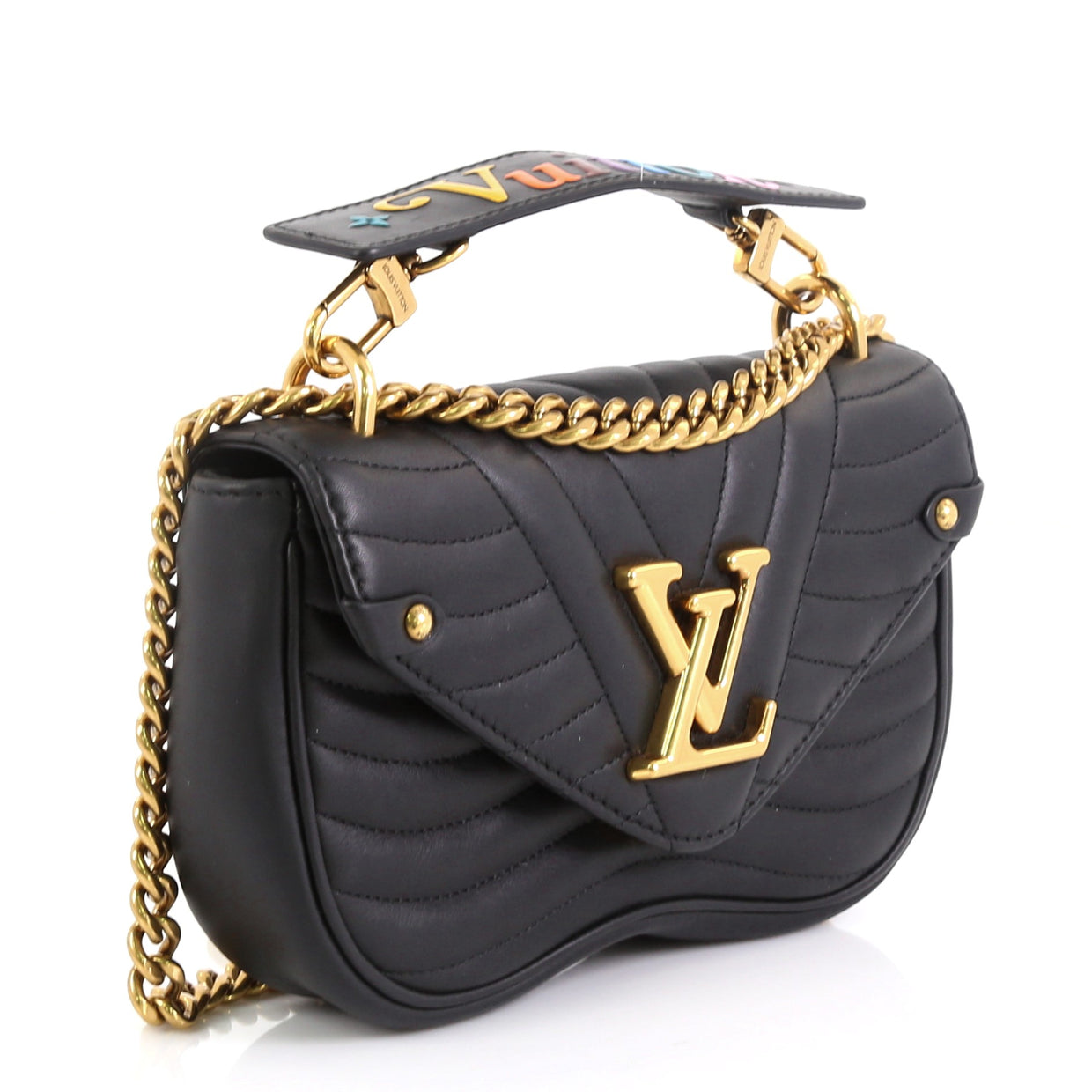 Louis Vuitton New Wave Chain Bag Quilted Leather MM - Rebag