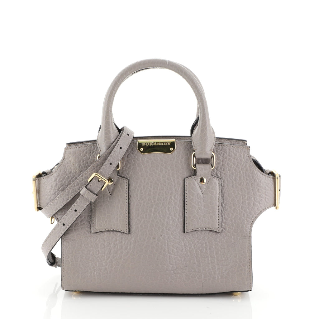 Burberry Clifton Convertible Tote Leather Small Neutral 461212