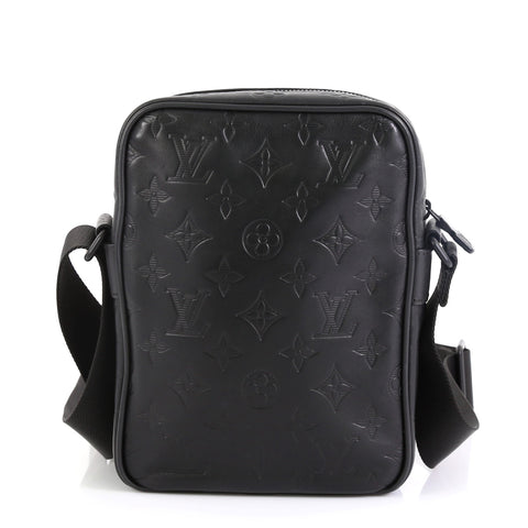 Louis Vuitton Danube Handbag Monogram Shadow Leather PM Black 4629422