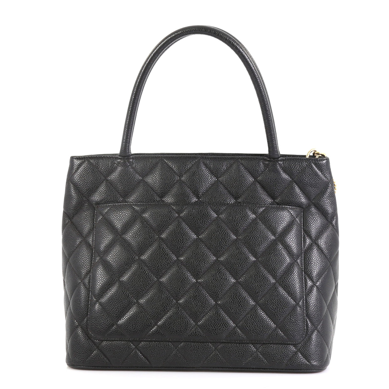 Chanel Medallion Tote Quilted Caviar Black 4654943