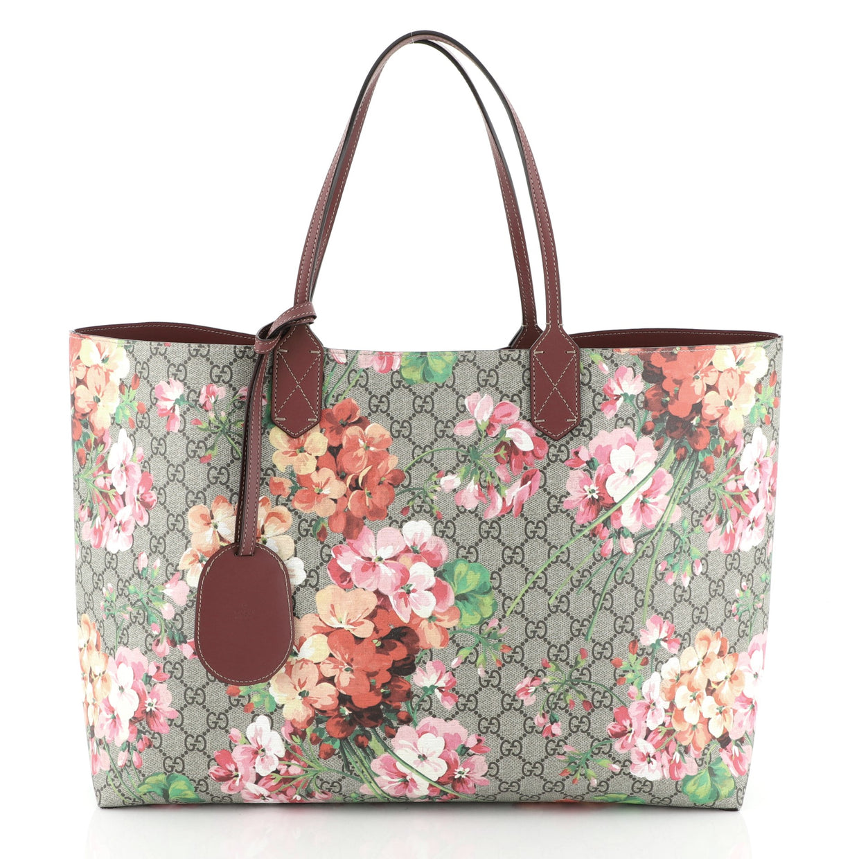 Gucci Reversible Tote Blooms GG Print Leather Large Brown 46846184