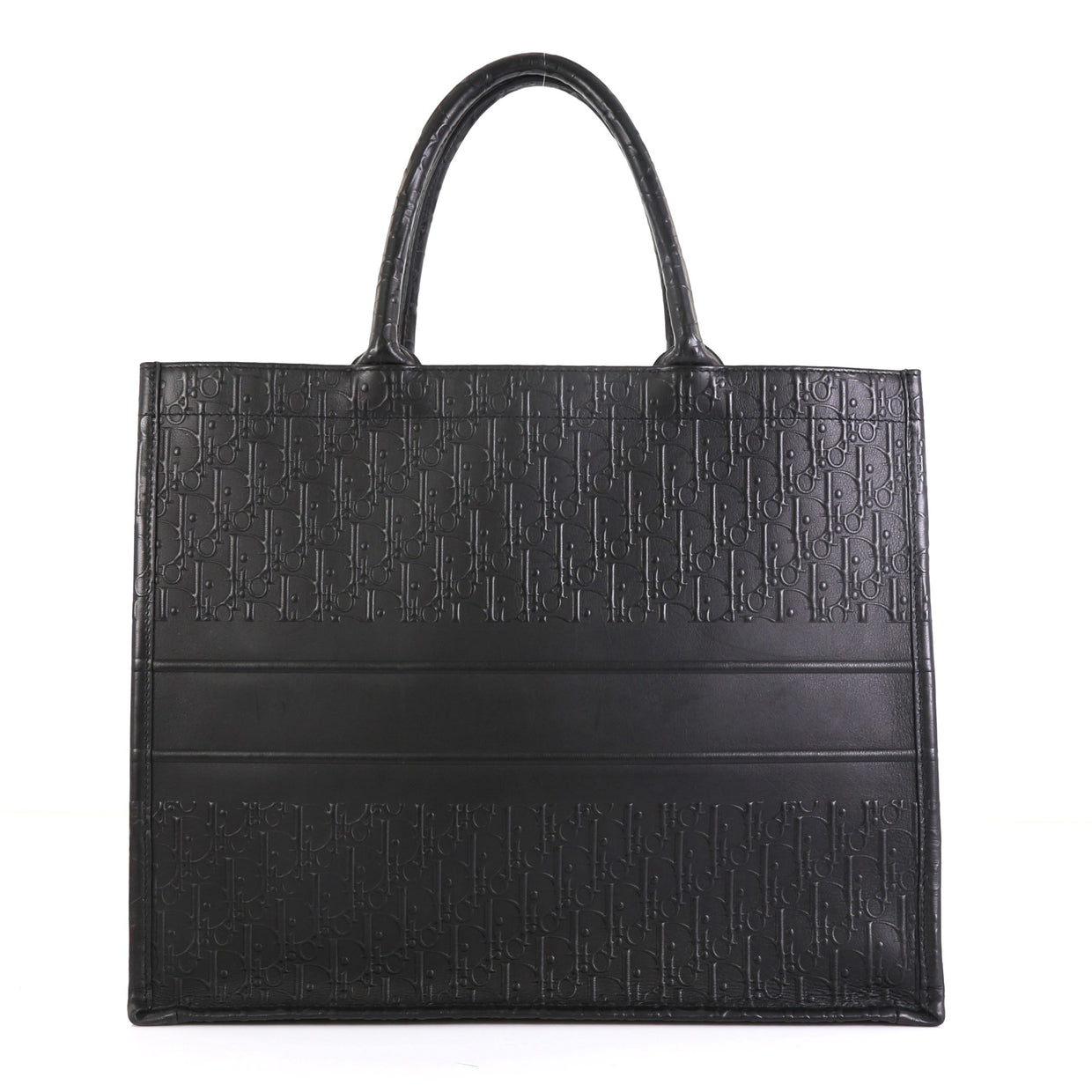 Christian Dior Book Tote Oblique Embossed Leather Black 4689002