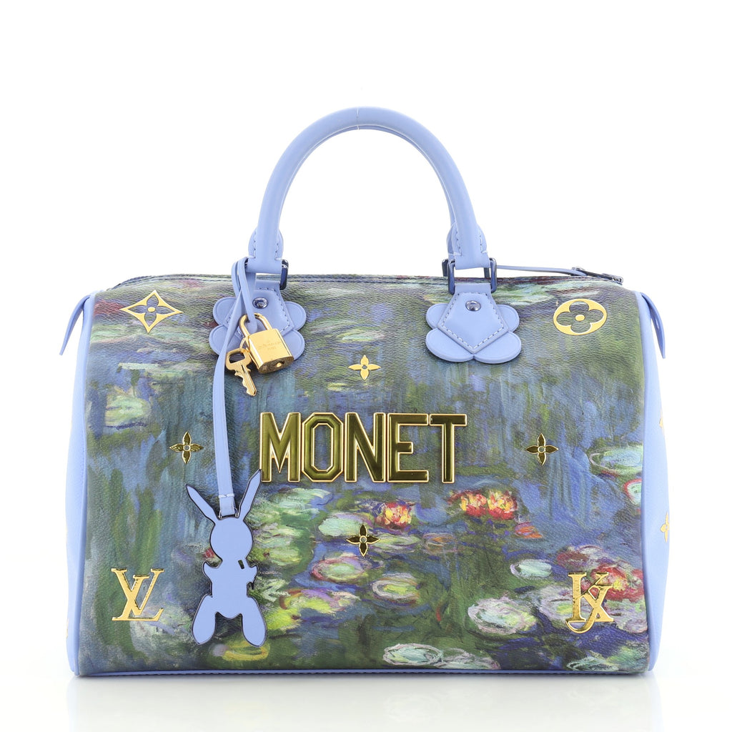 Louis Vuitton Speedy Handbag Limited Edition Jeff Koons Monet Print Canvas 30 Print 476401 – Rebag